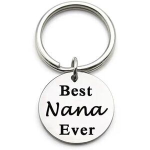 Silver Stainless Steel Best Nana Ever Keychain